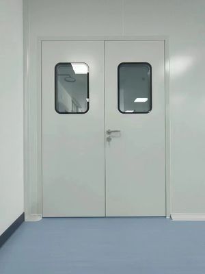 Thép niêm phong cửa phòng sạch mô-đun hướng dẫn cửa đôi bề mặt mịn